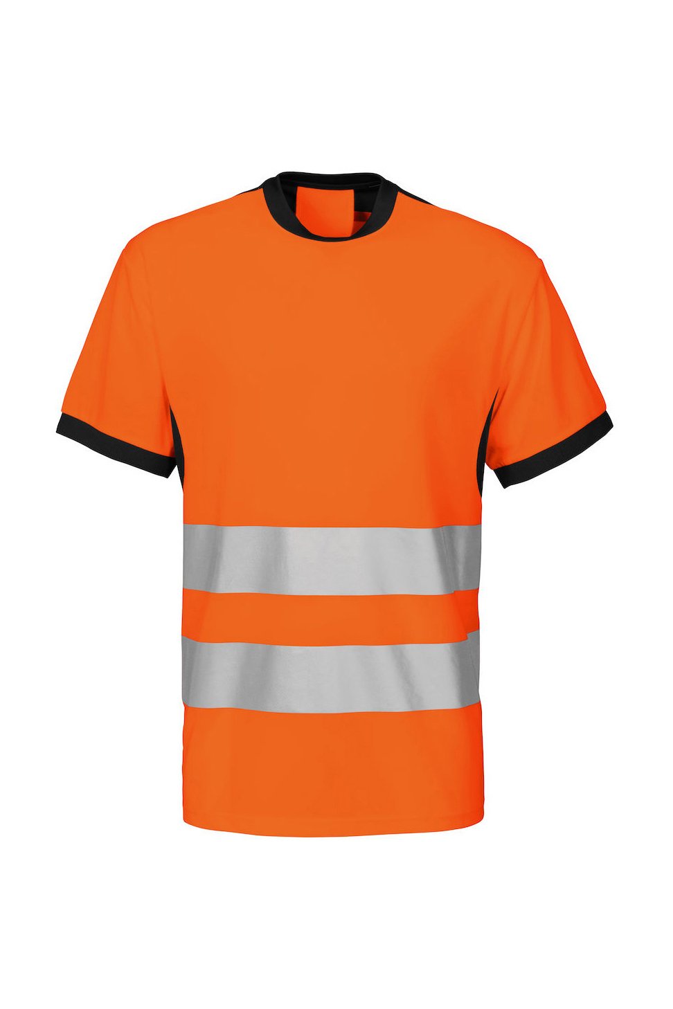 T-Shirt EN ISO 20471 Klasse 2, orange/schwarz