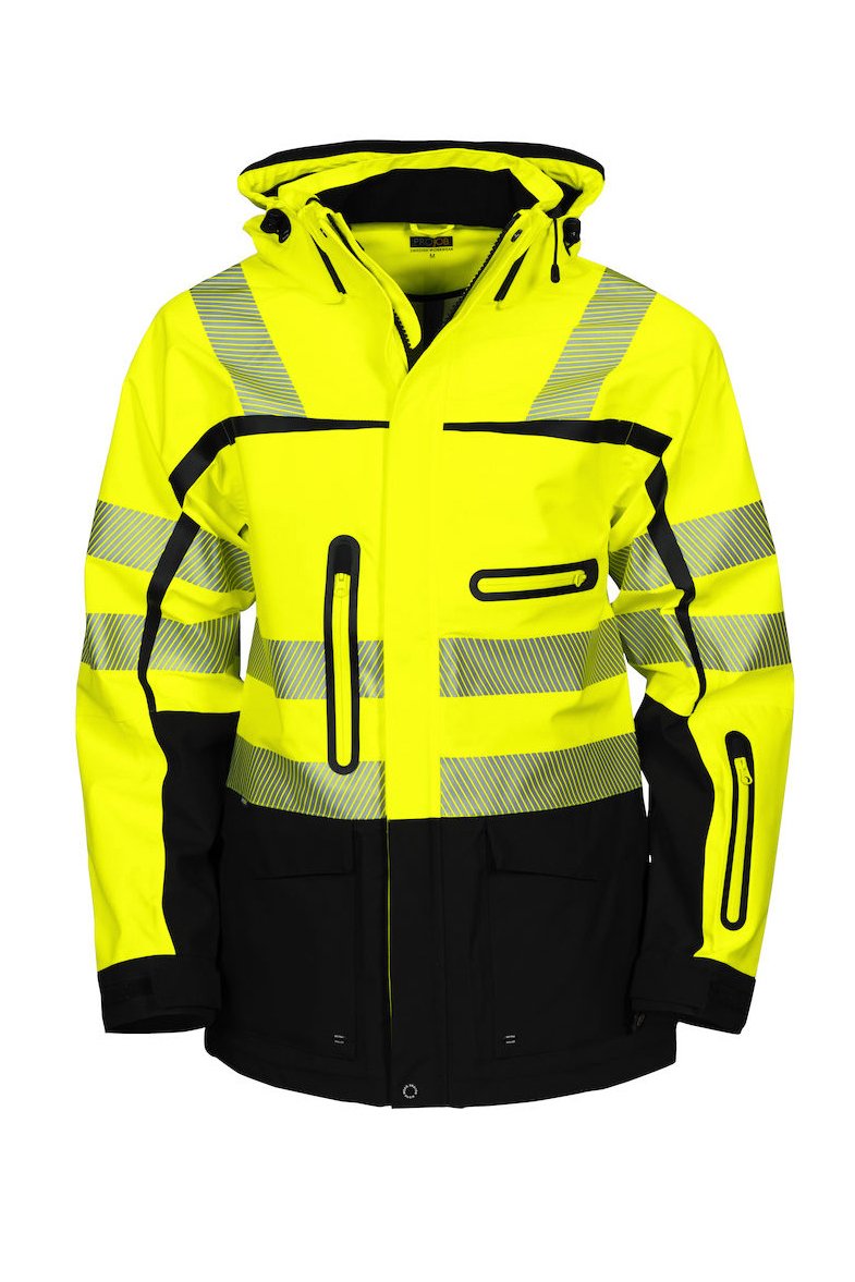 Wind- und wasserdichte 3-Lagen-Jacke EN ISO 20471 Klasse 3/2, gelb/marineblau