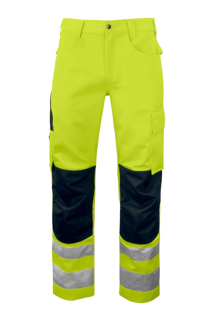 Warnschutz Arbeitshose mit Knieverstärkung EN ISO 20471 Klasse 2, gelb/schwarz