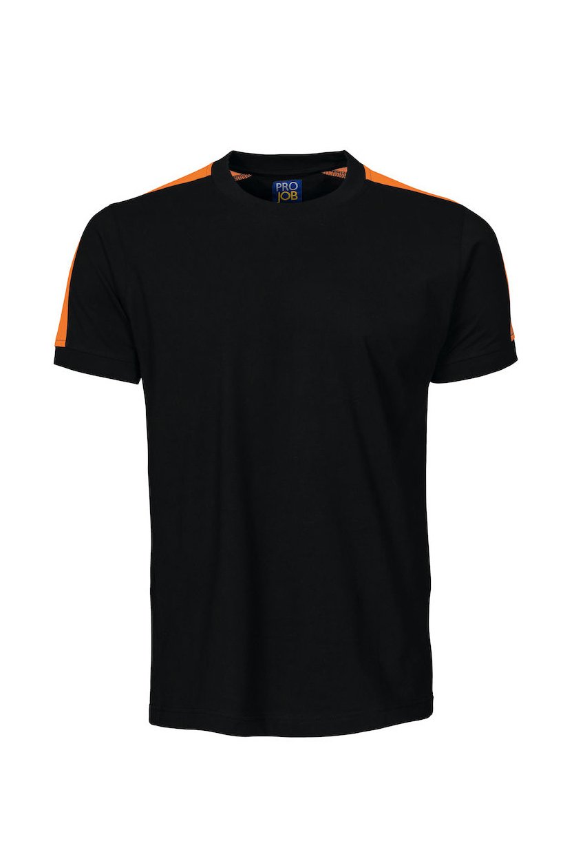 T-Shirt, schwarz/orange