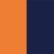 fluorescent orange/navy
