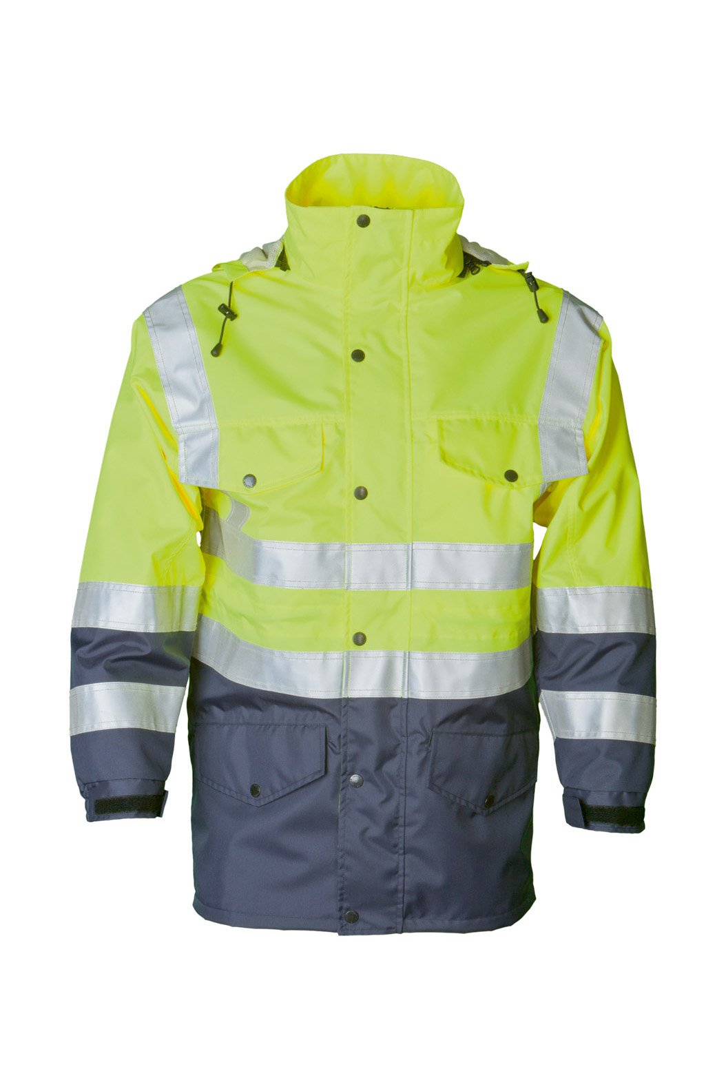 Sicherheitsjacke, fluorescent lemon/navy, ISO 20471 Kl. 3