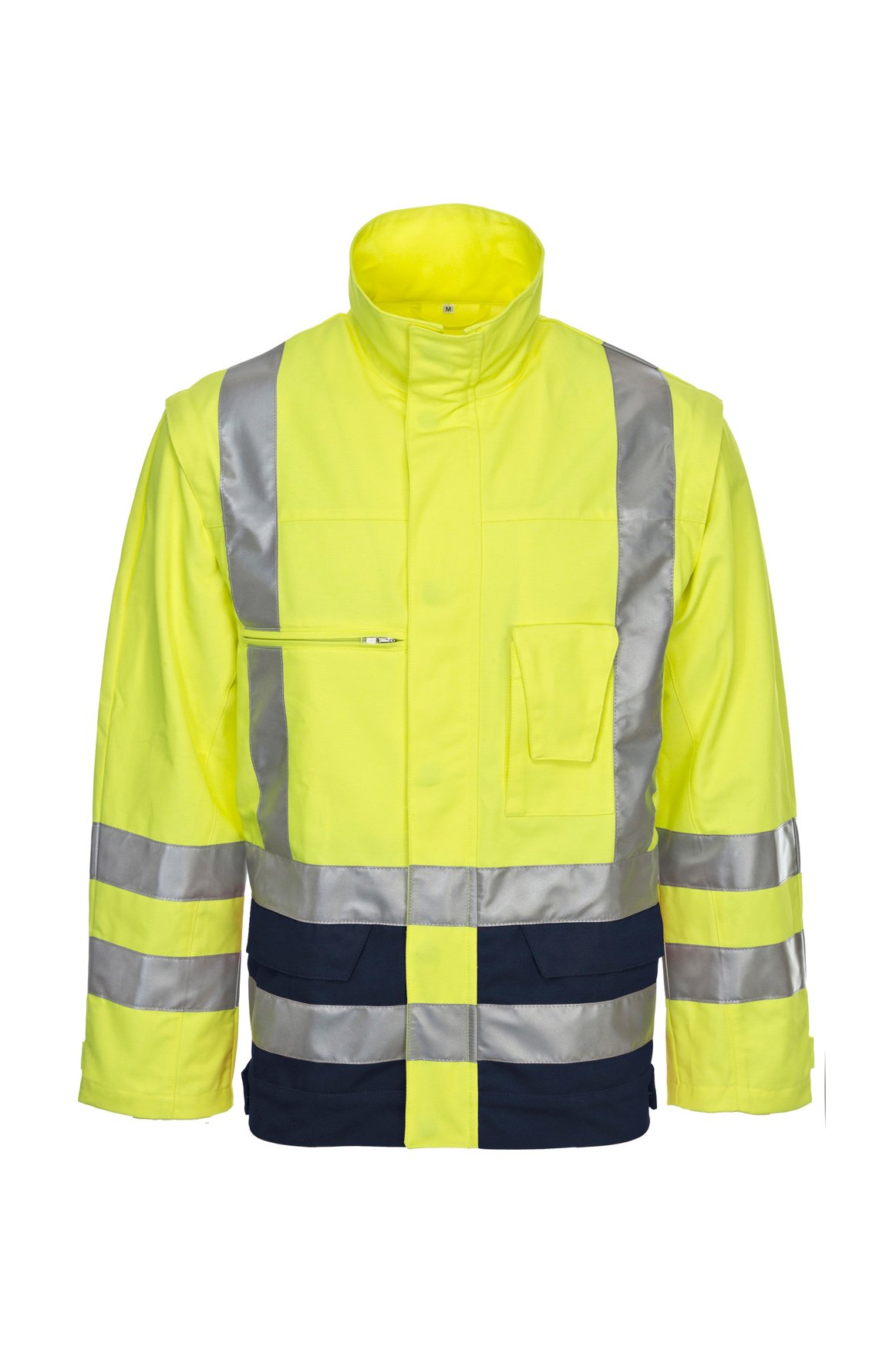Warnschutz-Arbeitsjacke, fluorescent lemon/navy, ISO 20471 Kl. 2