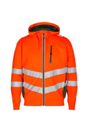 Sweatcardigan EN ISO 20471, orange/grün