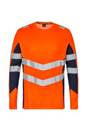 T-Shirt langarm EN ISO 20471, orange/anthrazitgrau