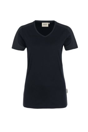 Damen-T-Shirt Performance Kurzarm, weiss / anthrazit