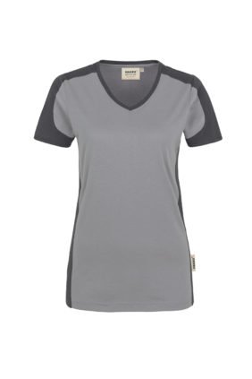 Damen-T-Shirt Performance Kurzarm, weiss / anthrazit
