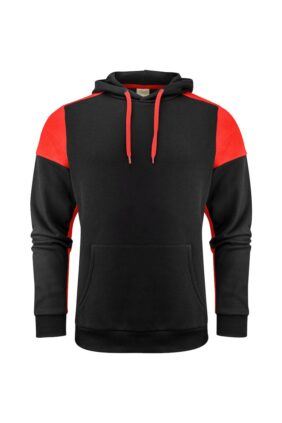 Unisex Hoodie Sweater, schwarz/rot
