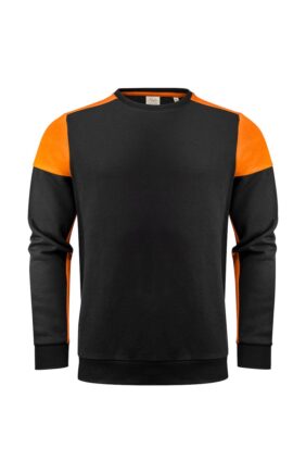 Unisex Crewneck Sweater, schwarz/orange