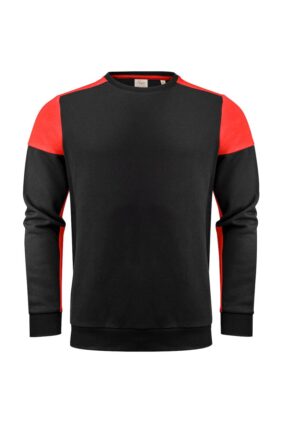Unisex Crewneck Sweater, schwarz/rot